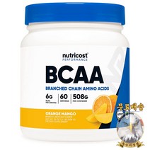 미국산 뉴트리코스트 BCAA 파우더 508g 오렌지 망고 2:1:1 Nutricost 선물증정