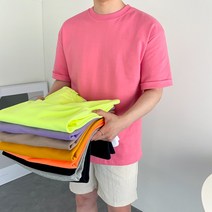 남자 특양면 스판 오버핏 카브라 반팔티셔츠