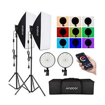 Camnoon 스튜디오 사진 RGB 소프트박스 조명 키트