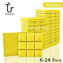 발전기방음박스 방음재 흡음재 사운드 흡수 폼 어쿠스틱 스폰지 스튜디오 방음 벽 6 개, 25.Yellow - Medium Density - 6