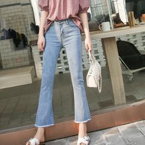 여성 여름 심플한 나팔청바지 5S1516