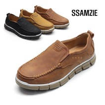 헬스맘 발이편해 다시찾는 쌈지 소가죽 스니커즈 남성 슬립온 SSMZ-0808