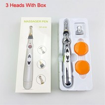 3/5 헤드 레이저 침술 펜 경락 마사지 포인트 검출기 페이스 롤러 페이셜 바디 도구 건강 관리, [03] 3 Heads 2 Gel Box