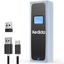 가성비 휴대성 무선 2D 미니 바코드 스캐너 3-in-1 USB 유선 2.4G 블루투스 휴대용 1D QR 코드 케이스 포함 호환, 01 2D Scanner
