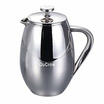 QuCrow SCCF-1421-B 82-1 프렌치 프레스 커피 메이커 1000ml 스테인리스 스틸, 34 fl. oz (1 Liter)