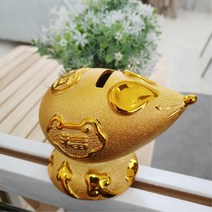 행운기원 재물 복 황금생쥐 저금통 강남소품 신혼집꾸미기 예쁜방꾸미기 집들이 실내장식 거실꾸미기 데코, 황금 복 쥐