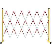 접이식 바리게이트 스테인리스 건설현장 텔레코스픽 울타리, 1.2x3m 튜브 유형(노란색+흰색+빨강색)