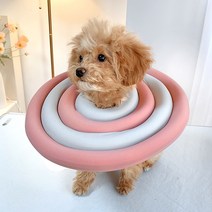 강아지 고양이 초경량 UFO 넥카라 만들기 목카라 넥워머 중성화 수술후 필수템, 핑크그레이, S