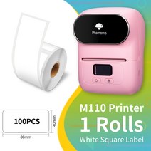 라벨기 택 Phomemo-휴대용 감열식 라벨 프린터 M110 비즈니스 상업용 태그 스티커 기계, [03] 1 Pi 1 40x80mm