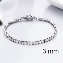925 실버 팔찌 골드 16-20.5cm 테니스 보석의 순은 2-4mm 5a cz 선물