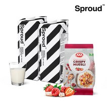 [스프라우드/악사] 완두콩 두유 1L 2팩 + 통귀리 뮤즐리 1종, 초코 2팩+악사 베리