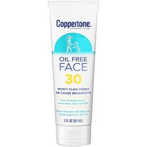 선크림 코퍼톤 페이스 선크림 SPF 30 얼굴용 오일 프리 선크림 내수성
