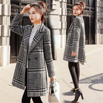 여자 빅사이즈 체크 모직코트 겨울 트렌치코트 롱코트 lksyaor5