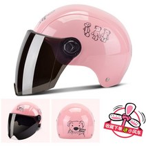 오토바이 헬멧 더블미러 이쁜 누나 추천 사계절 전동 킥보드 전기 자전거 머리보호 2종소형 바이크 원동기, 핑크w 블랙중