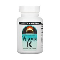소스네츄럴 비타민K 피토나디온 500mcg 200정 오스테오칼신 소스내츄땡, 1개