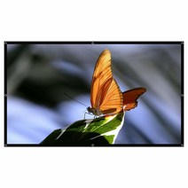 Lucky Monet 84인치 169 HD 휴대용 프로젝터 스크린 주름 방지 접이식 홈 시어터 3D 영화 야외 실내 사용 용 스틱 후크 포함