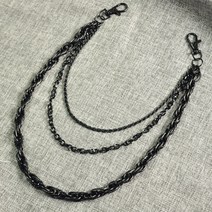 차쿠 남자 세줄 레이어드 바지체인 블랙 키링