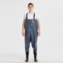 낚시옷 작업복 작업화 작업수트 점프수트 바지 전신 수산시장 방수 낚시 물고기 부츠, PVC 블루_245mm