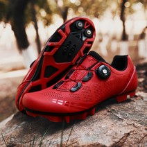 TABOLU 로드바이크 MTB 입문용 클릿슈즈 평페달슈즈 자전거신발, 42, 레드(MTB클릿)
