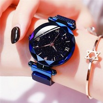 스마트워치 Reloj Mujer 럭셔리 별이 하늘 여성 시계 마그네틱 메쉬 벨트 밴드 드레스 손목 Zegarek Damski