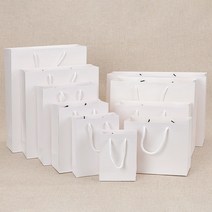 에이피피팩 종이쇼핑백 수제 화이트 고급 무지 쇼핑백 종이가방 종이백, 100장, A-T6호
