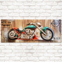 기타 바보사랑[소품마켓]빈티지 그린 오렌지 바이크 부조액자 집들이 인테리어 선물