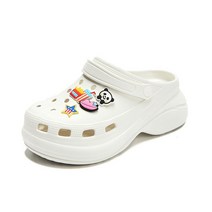 SAIVEINA 여성 EVA 키높이 통굽 샌들 슬리퍼 착화감이 발편한 아웃도어 사무실 학교 워터 높은 슈즈 + 8개 악세사리