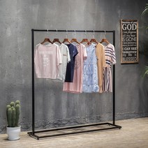 모던행거 매장용 디자인 옷가게 튼튼한 가정용 실용적인 행거, 블랙가로150cm높이130cm