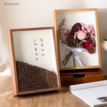 Dozeve 심플한 입체중공액자 드라이플라워 식물표본 핸드메이드 DIY액자 진열대 직사각형 액자 표구, 5CM 중공 커피색