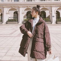 여성구스경량패딩 오버핏 덕다운 겨울야상 가성비 보세 숏패딩