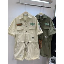 수입 패치 포켓 루즈핏 미니 바지 원피스 루즈핏 카고 여름 점프수트 나혼자산다 박나래