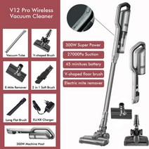 소형청소기무선 소형무선청소기 원룸무선청소기 V12 전문가용 무선 휴대용 청소기 300W 27kPa 흡입력 강력한 스탠드 다기능 끈 없는 홈페이지 자동차 매트 카펫 러그 커튼 청소, [01] 미국, [01] V12 Pro 300W 27kPa
