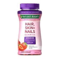 Natures Bounty 네이처스 바운티 어드벤스드 헤어 스킨 & 네일 230 구미, 1병, 230 Gummies