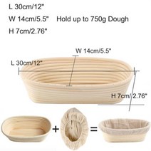 라탄바구니 타원형 둥근 반죽 Banneton Brotform 등나무 빵 교정 바구니 고리 버들 발효 사워 도우 주방 액세서리, 6 Round+as shown