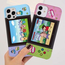 페블 갤럭시A퀀텀 전용 A716 A퀀텀 짱구는 못말려! 정품 게임기 모양 디자인 슬림 하드 휴대폰 케이스