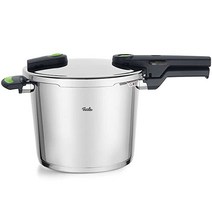 Fissler Vitaquick 그린 압력 쿠커(6L 직경 22cm) 스테인리스 스틸 스티머 쿠커 인서트 포함 2단계 요리 - 인덕션
