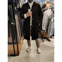 킨록 다크카키 라글란 허리 벨티드 루즈핏 코듀로이 맥 트렌치코트 PYH01