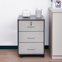 M컴퍼니 이동식 사무실 책상서랍장 400 원목 틈새 3단 서랍장 사무용 [37*34*59] 그레이 타미 책상 수납장 미니 이동식서랍장 [S03-GF550Pq], 바퀴형 이동서랍장 [가로370mm]