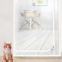 고양이 방묘창 안전울타리 베란다설치 캣도어 보호, 고양이방묘문-화이트_3XL(130*220cm)