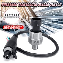 5V 1/8NPT 오일 연료 공기 압력 변환기 송신기 센서 5/15/30/60/100/150/200-1600PSI, 5Psi