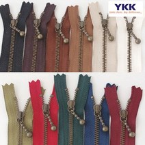 퀼팅맘 YKK지퍼 앤틱 자크 (빈티지 물방울), 03. 다크브라운[25cm]