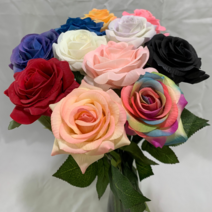 장미 조화 모음 11color 로즈 꽃 인테리어 소품 튤립 파란 레드 흑 화이트 장식, 8.피치 로즈
