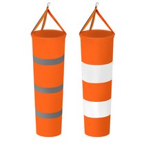 윈드삭 깃발 풍향 야외 바람 측정 풍향계 작업 골프, 오렌지와 그레이150cm