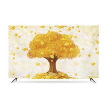 황금나무 티비가리개 커버 덮개 풍수지리 차단 패브릭 먼지 모니터 화면보호 TV 32-86인치, 옵션4