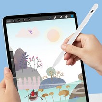 리아펜슬 애플펜슬호환 8세대 섬세한 펜촉 아이폰 안드로이드 아이패드 프로 삼성 엘지 전기종 호환, 화이트, 1개