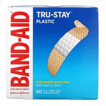 [handstrapquickrelease] Band Aid Tru Stay 접착식 밴드 플라스틱 스트립 60개입 2팩