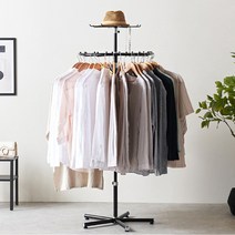 100% 국내제작 회전 원형 스탠드 행거 매장 철제 2단 옷가게 드레스룸 옷걸이 행거, 01.포레_회전행거(SS041)