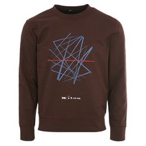 [키톤] 22FW UMK0188 BROWN 크루넥 로고 프린트 브라운 맨투맨