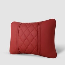 나파가죽 자동차 허리쿠션 등받이 퀄팅 헤드레스트 받침, 13 Red