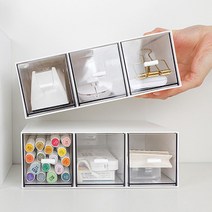 똑소녀 화장대 투명 미니서랍 정사각 수납 정리함 2개세트 3type, B타입(핑크2개1세트), 1개
